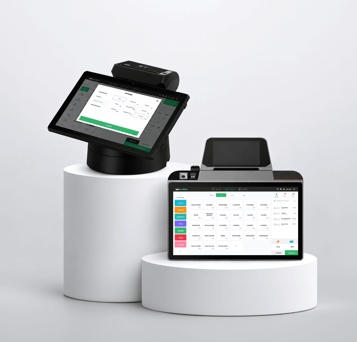 Caisses mobiles Eat & Collect : caisse tactile compacte avec lecteur de paiement et caisse portable avec imprimante intégrée