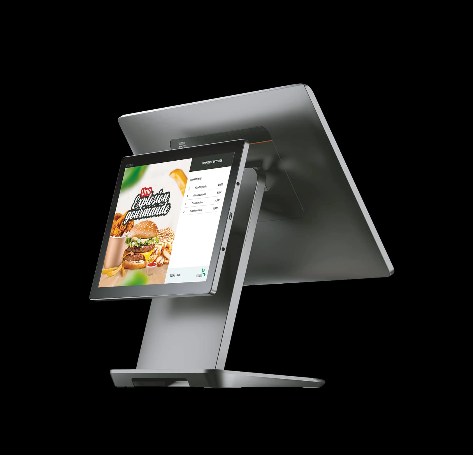 Caisse tactile Eat & Collect avec écran client et interface d'encaissement